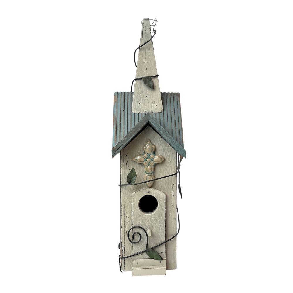 Wood Indoor Outdoor Bird House 15.5 In x 5.75 Inches